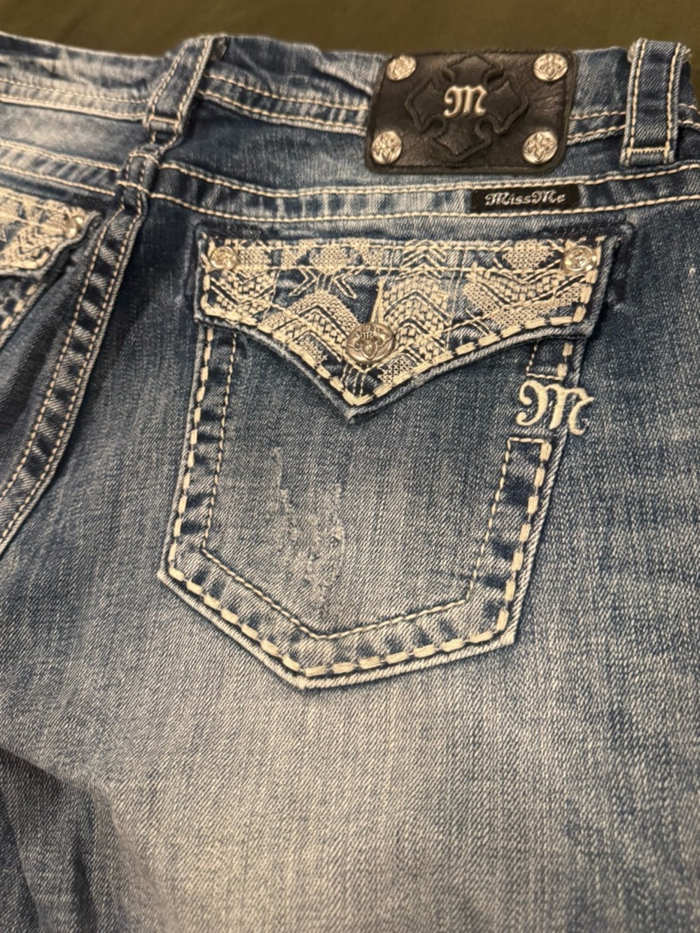 Miss Me Women's Light Blue Embroidered Boot Cut Jeans